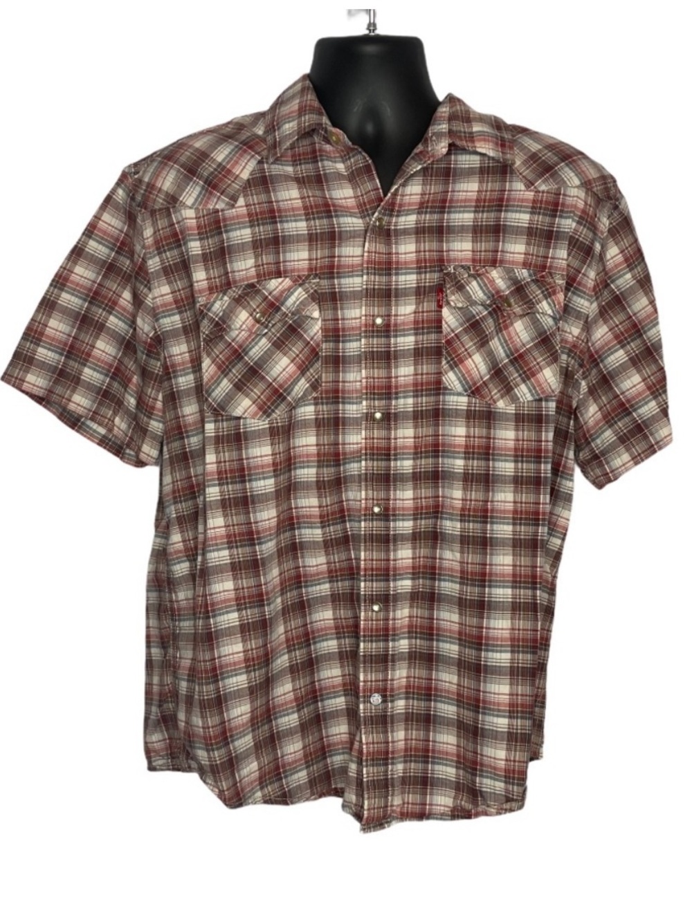 Levi's Plaid Western Shirt with Pearl Snap Buttons Size XL